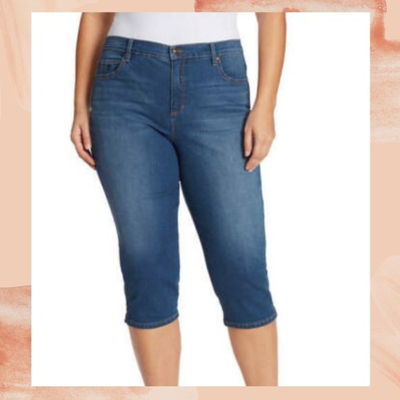 NWT Gloria Vanderbilt Med Light Wash Amanda Capri - Picture 1 of 4